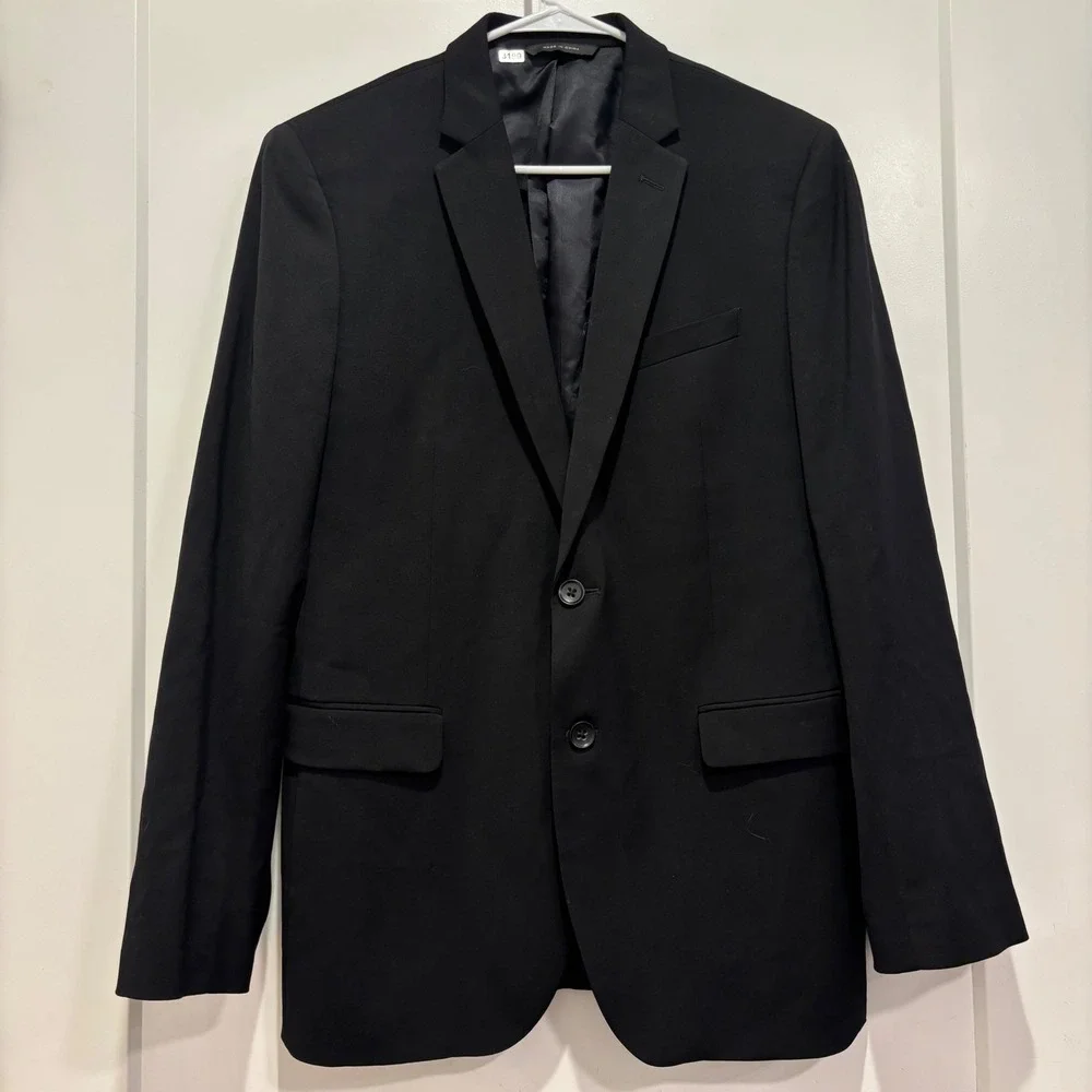 Banana Republic Modern Slim Fit Black Wool Blazer Suit Jacket 40R 40 Regular